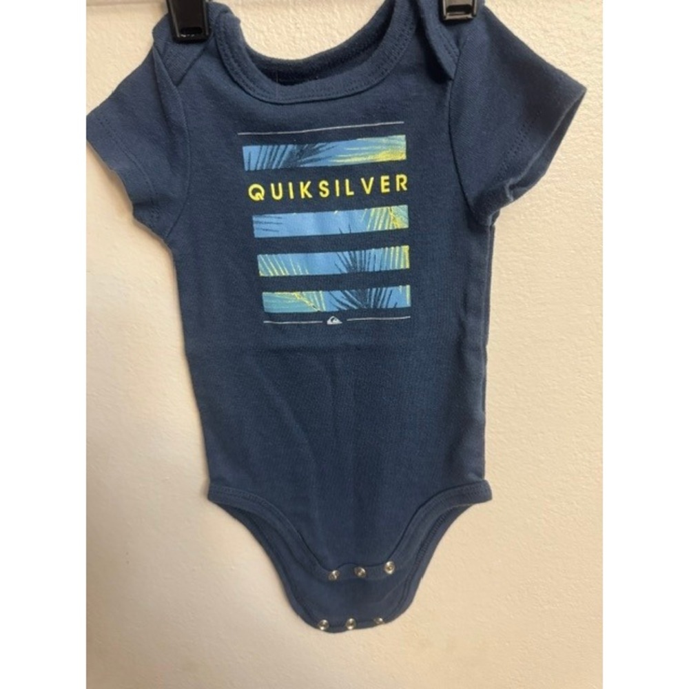 Quiksilver Baby Boy Navy Blue Palm Tree Graphic Bodysuit Surf Style (F)